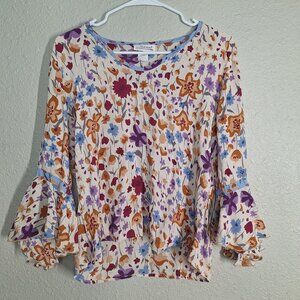 Women Tops Floral Blouse Size M